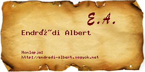 Endrédi Albert névjegykártya